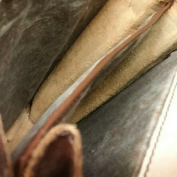 VTG Antique Italian Leather Crossbody Shoulder Bag - Picture 8 of 12